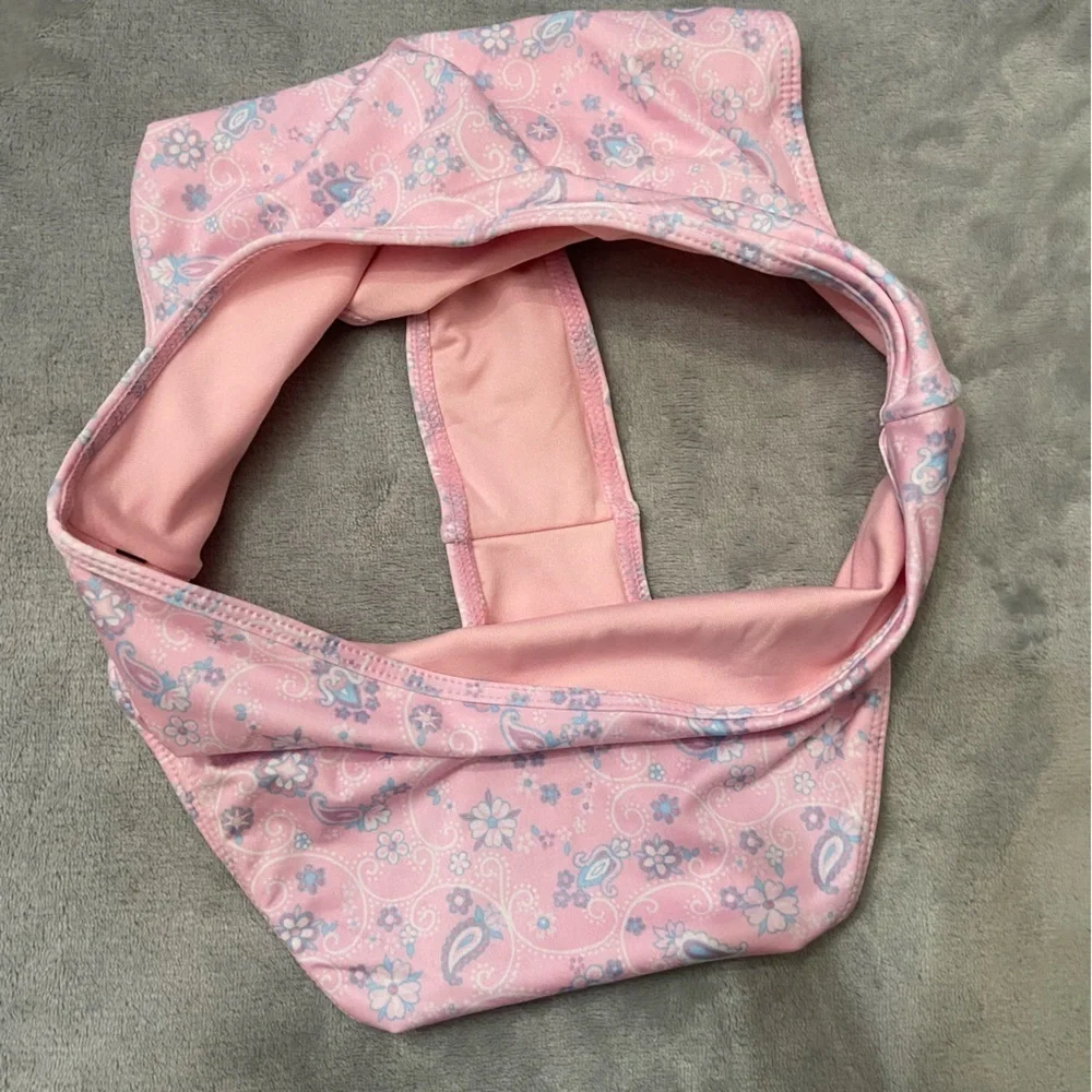 New! Frankies Bikini's Pink Paisley Floral High Rise Bikini Bottom 10724